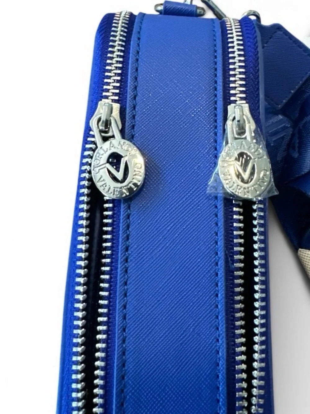 Valentino Orlandi Blue Camera Bag with Adjustable Crossbody Strap